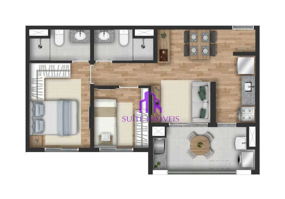 Apartamento, 2 quartos, 49 m² - Foto 1