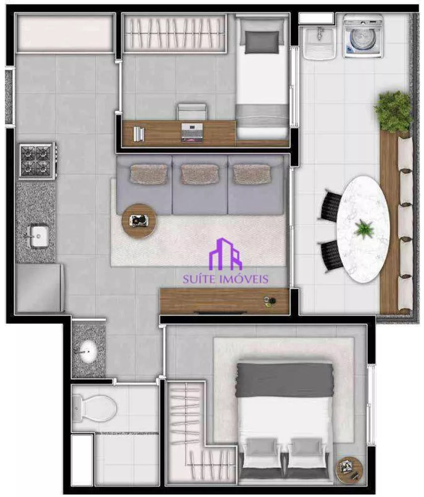 Apartamento à venda com 2 quartos, 39m² - Foto 1