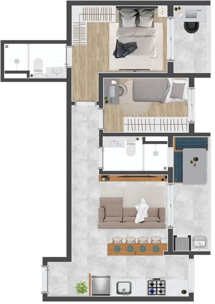 Apartamento, 2 quartos, 55 m² - Foto 3