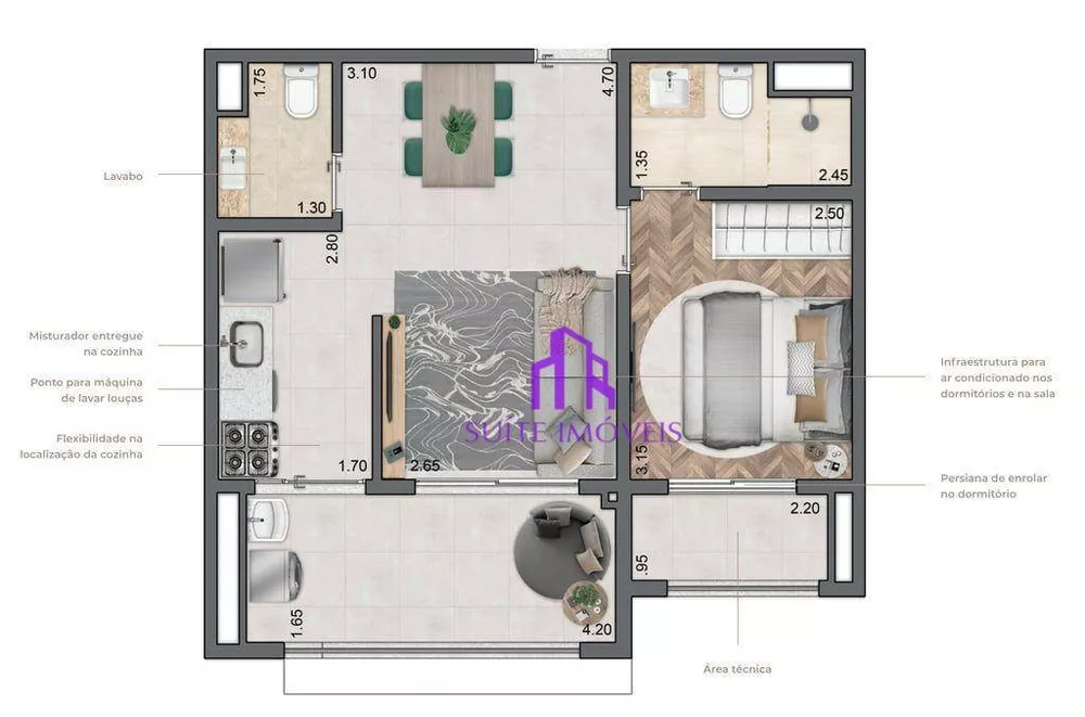 Apartamento, 2 quartos, 70 m² - Foto 3