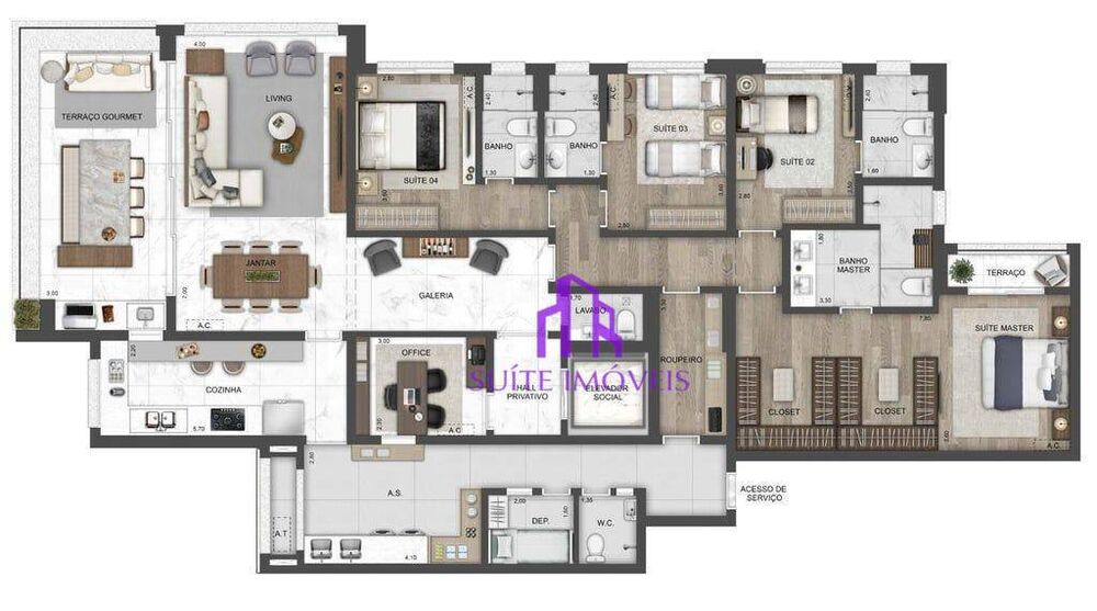 Apartamento, 4 quartos, 354 m² - Foto 1