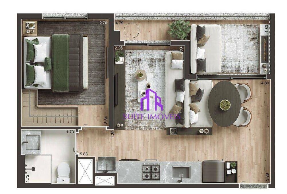 Kitnet-Studio, 28 m² - Foto 3