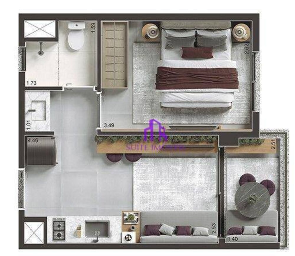 Kitnet-Studio, 28 m² - Foto 7