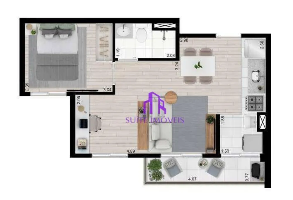Apartamento, 2 quartos, 41 m² - Foto 2