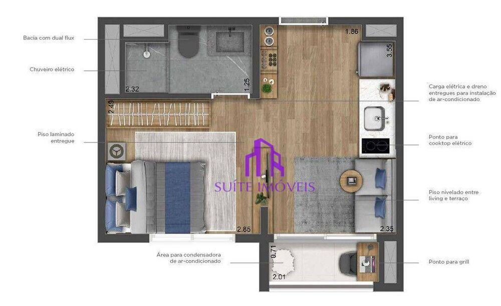 Kitnet-Studio, 24 m² - Foto 2