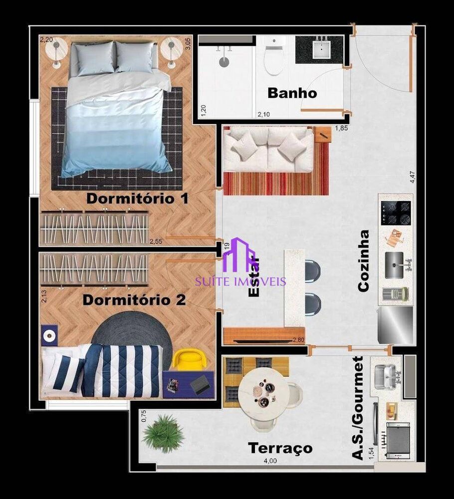 Apartamento, 2 quartos, 35 m² - Foto 8
