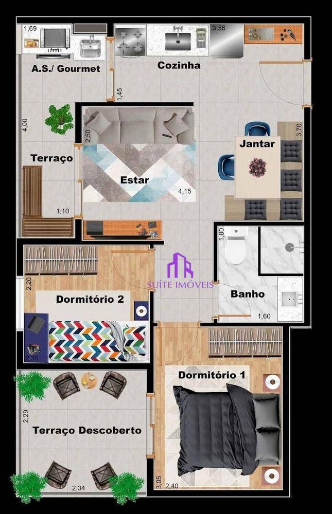 Apartamento, 2 quartos, 35 m² - Foto 3