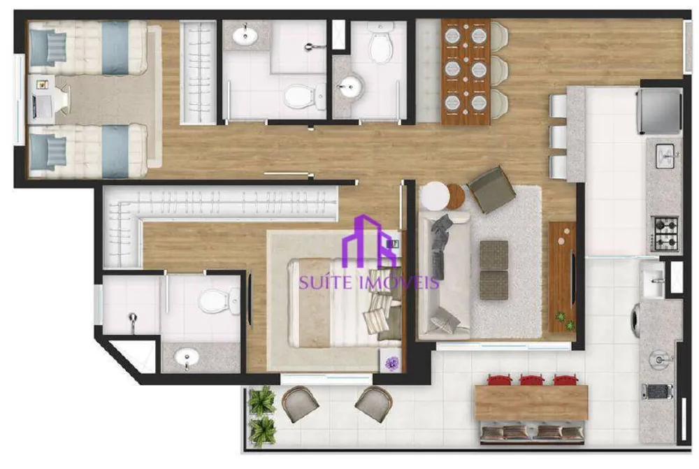 Apartamento, 2 quartos, 69 m² - Foto 1