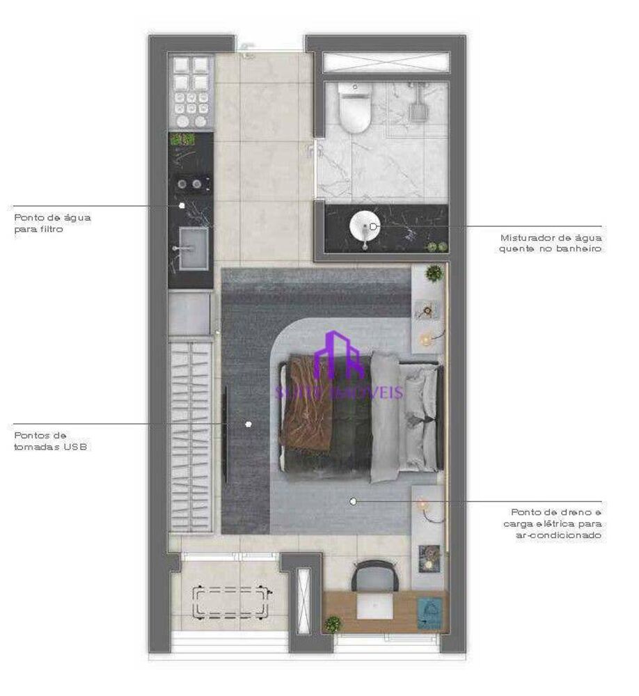 Apartamento, 1 quarto, 26 m² - Foto 1