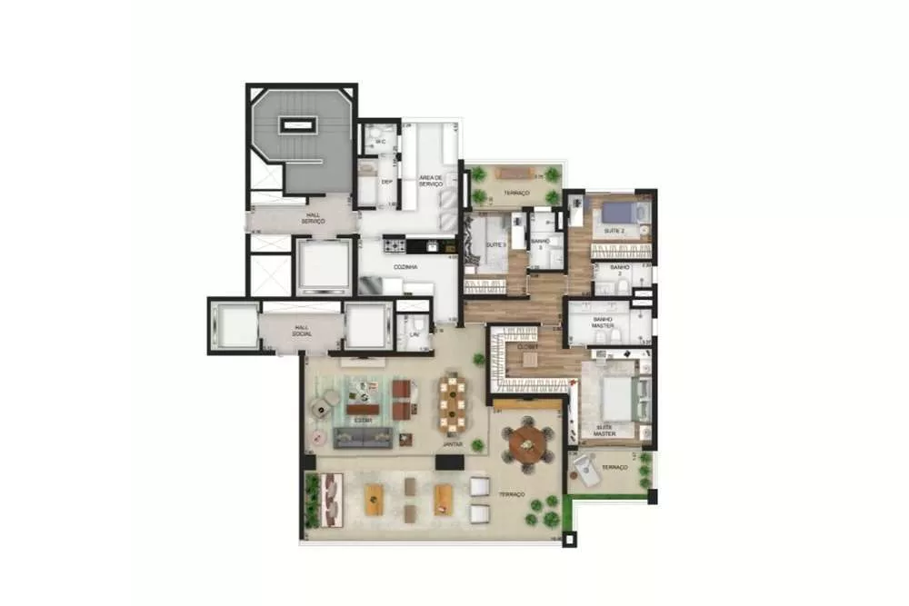 Apartamento à venda com 3 quartos, 207m² - Foto 3