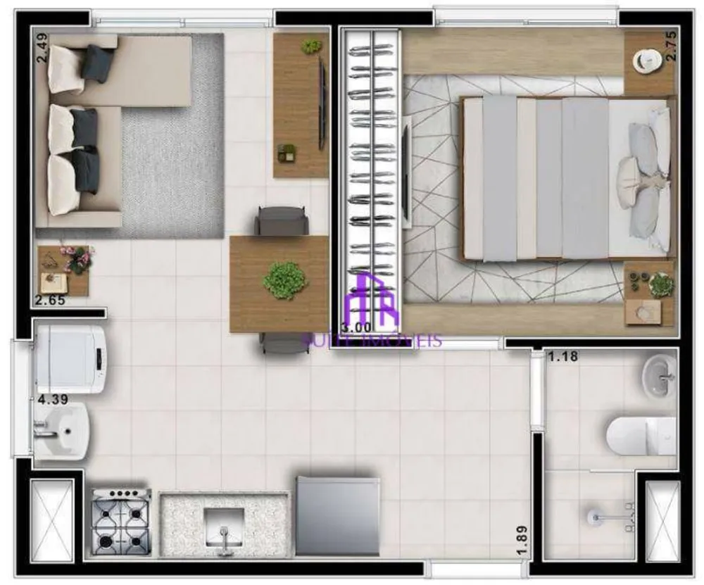 Apartamento, 2 quartos, 44 m² - Foto 1