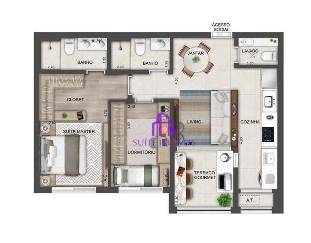 Apartamento, 2 quartos, 70 m² - Foto 1