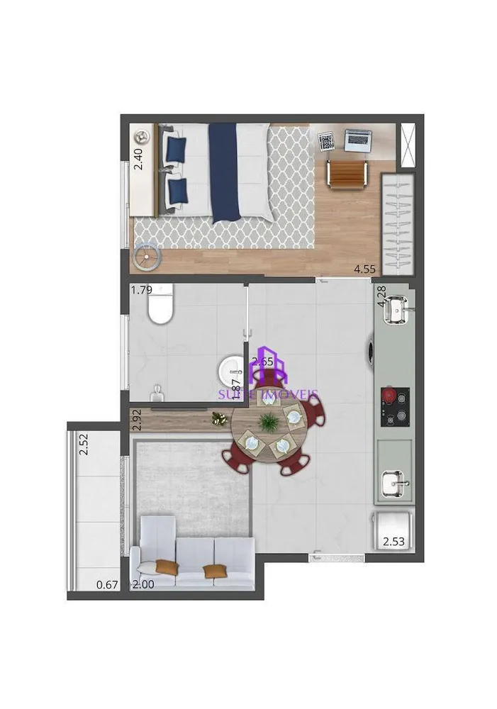 Kitnet-Studio, 27 m² - Foto 4