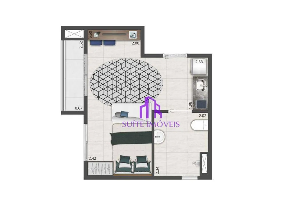 Kitnet-Studio, 27 m² - Foto 3