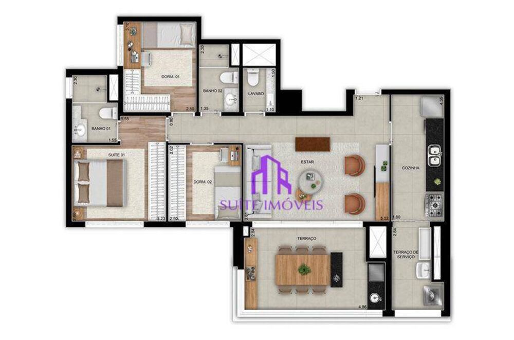 Apartamento, 2 quartos, 75 m² - Foto 3
