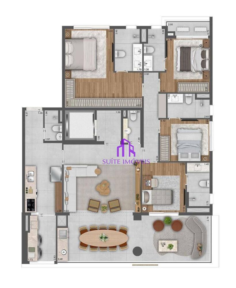 Apartamento, 3 quartos, 130 m² - Foto 7