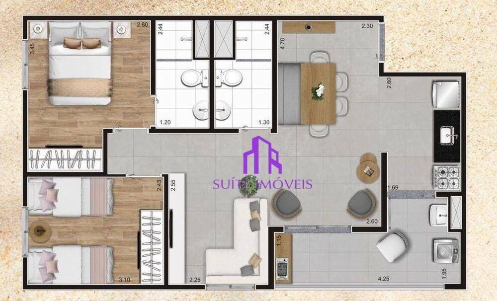 Apartamento, 2 quartos, 49 m² - Foto 6