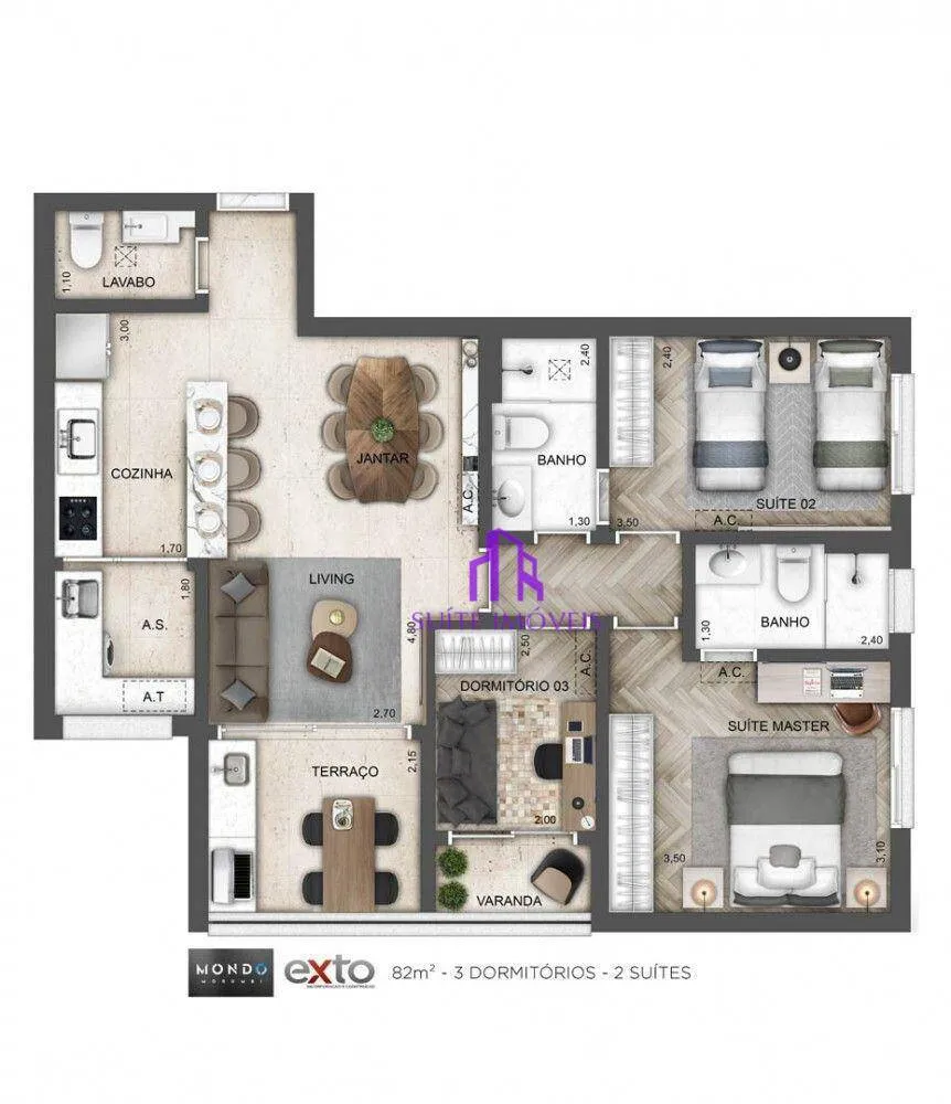 Apartamento, 3 quartos, 82 m² - Foto 4