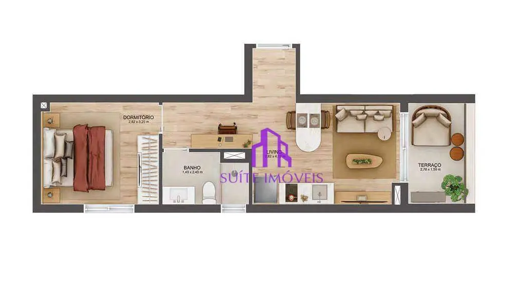 Apartamento, 1 quarto, 37 m² - Foto 2