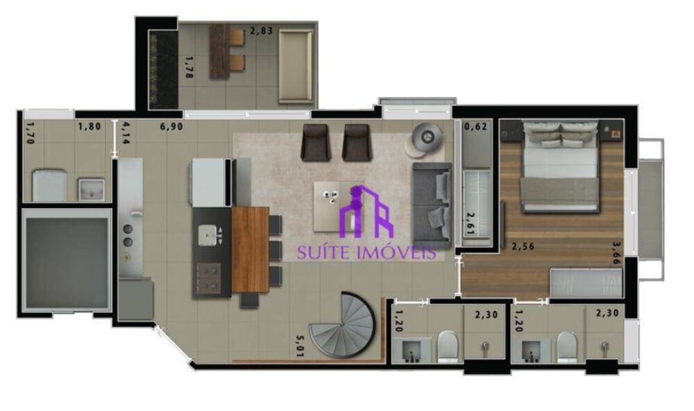 Cobertura, 2 quartos, 127 m² - Foto 9