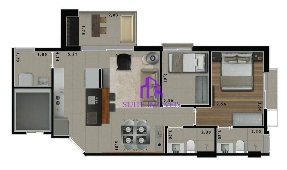 Cobertura, 2 quartos, 127 m² - Foto 11