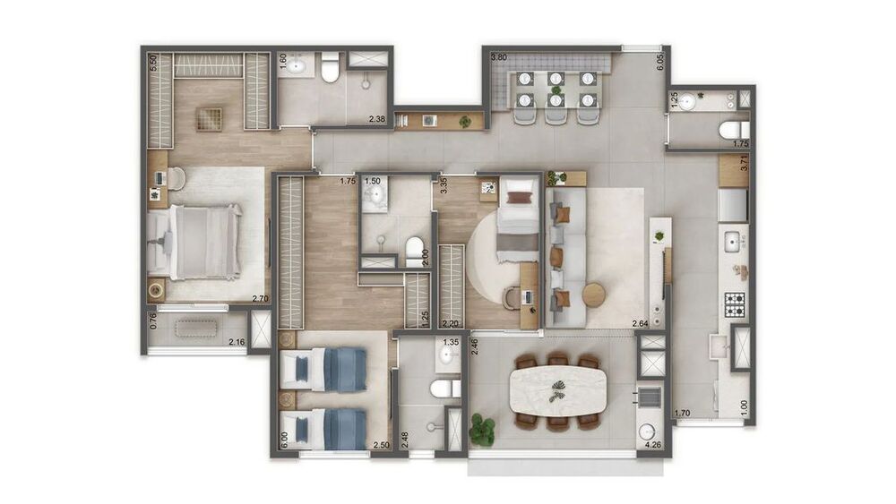 Apartamento, 3 quartos, 106 m² - Foto 1