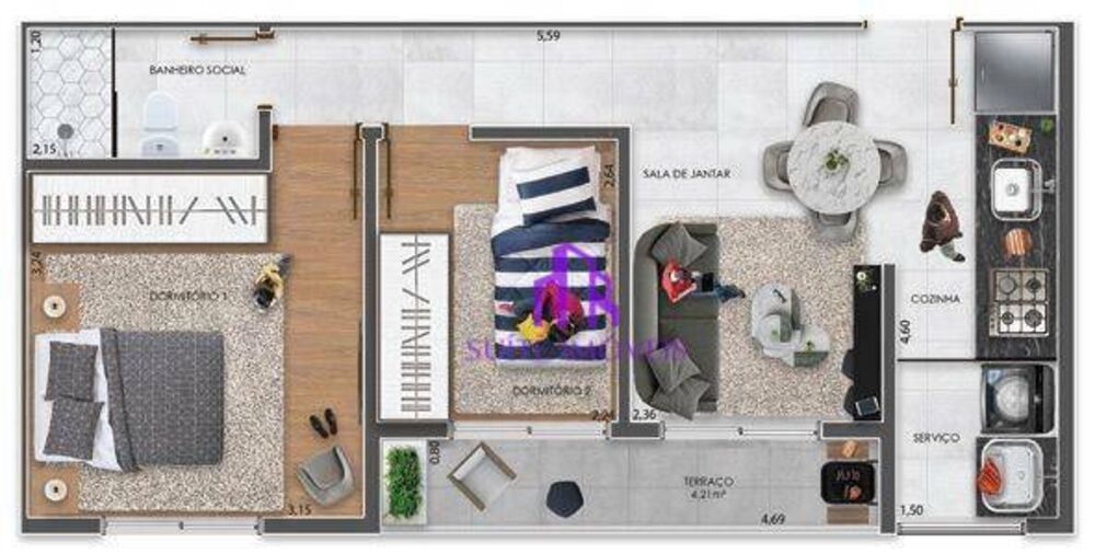 Apartamento à venda com 2 quartos, 48m² - Foto 20