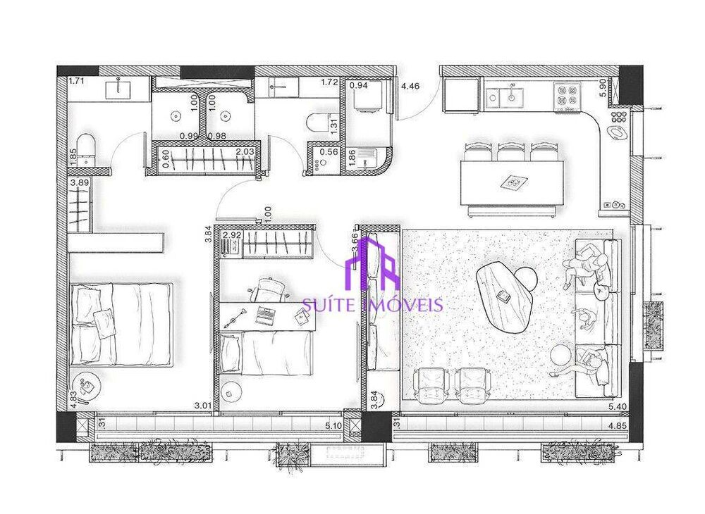 Apartamento, 2 quartos, 86 m² - Foto 1