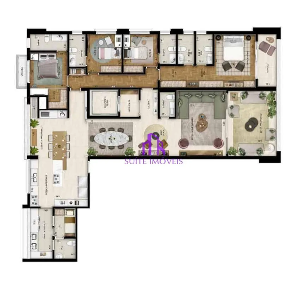 Apartamento, 4 quartos, 233 m² - Foto 2