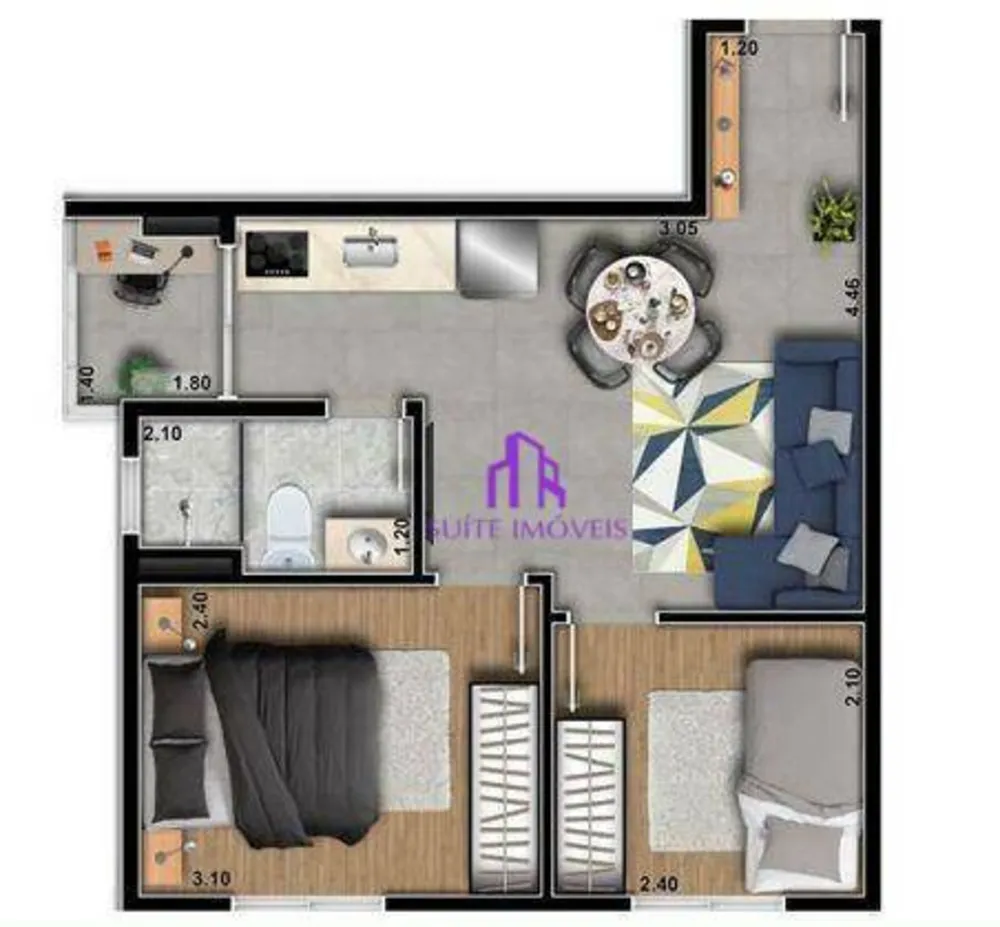 Apartamento, 3 quartos, 52 m² - Foto 1