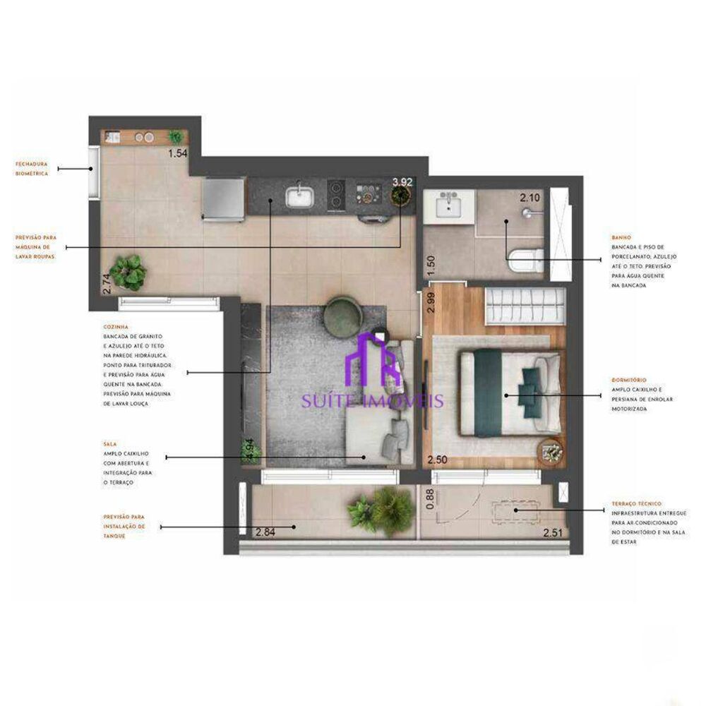 Apartamento, 1 quarto, 33 m² - Foto 1