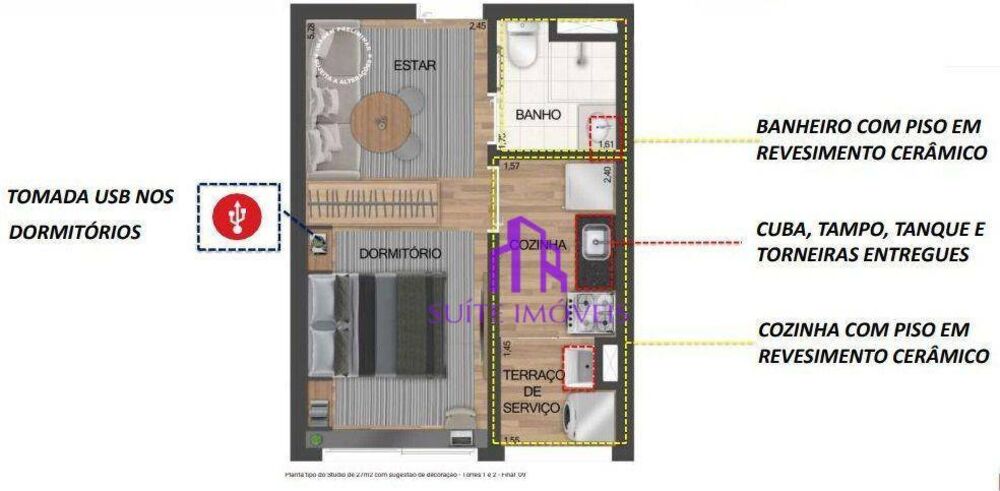 Kitnet-Studio, 30 m² - Foto 9