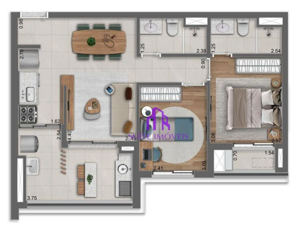 Apartamento, 2 quartos, 92 m² - Foto 1