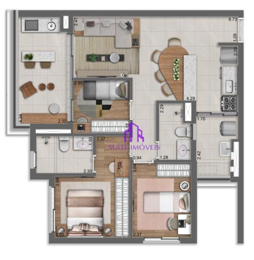 Apartamento, 2 quartos, 92 m² - Foto 4