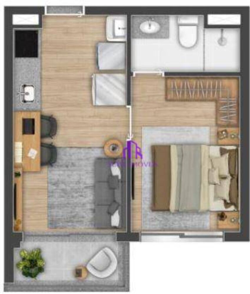 Apartamento, 1 quarto, 48 m² - Foto 3