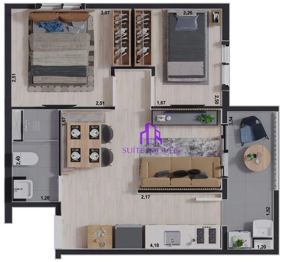 Apartamento, 2 quartos, 40 m² - Foto 4