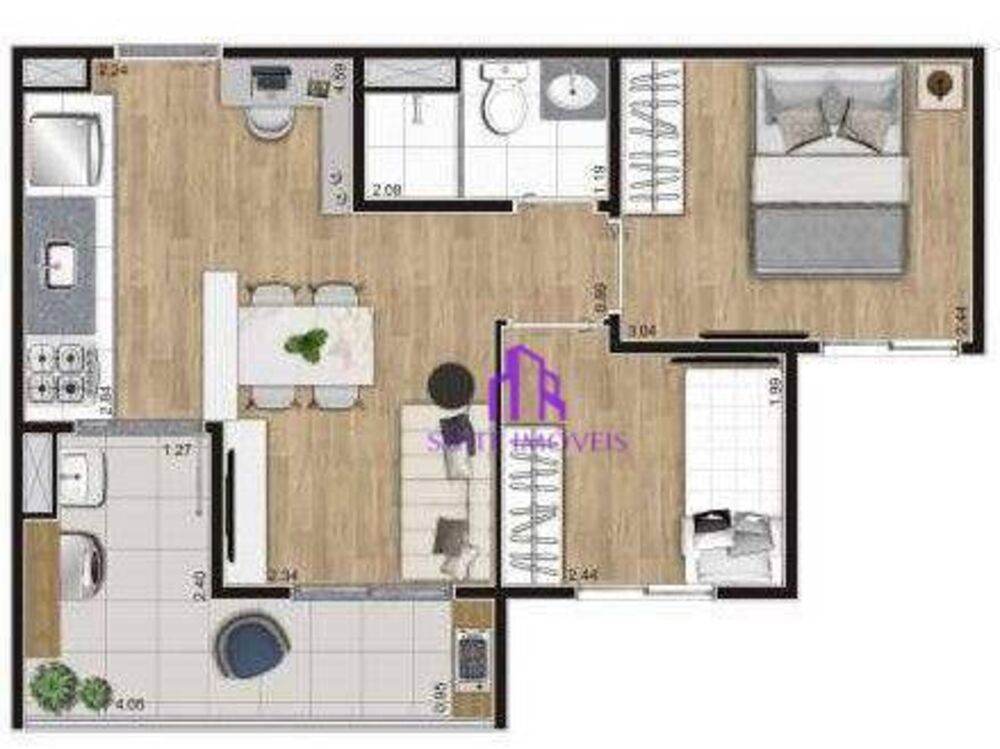 Apartamento, 1 quarto, 30 m² - Foto 1