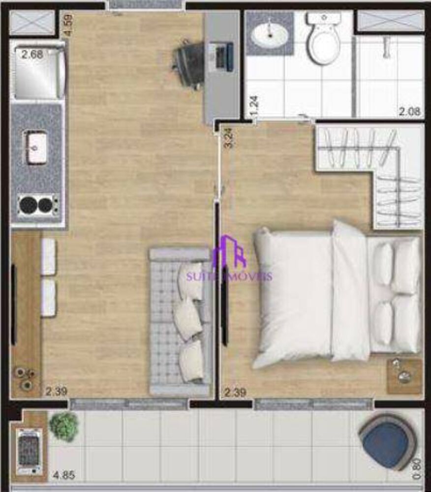 Apartamento, 1 quarto, 30 m² - Foto 6