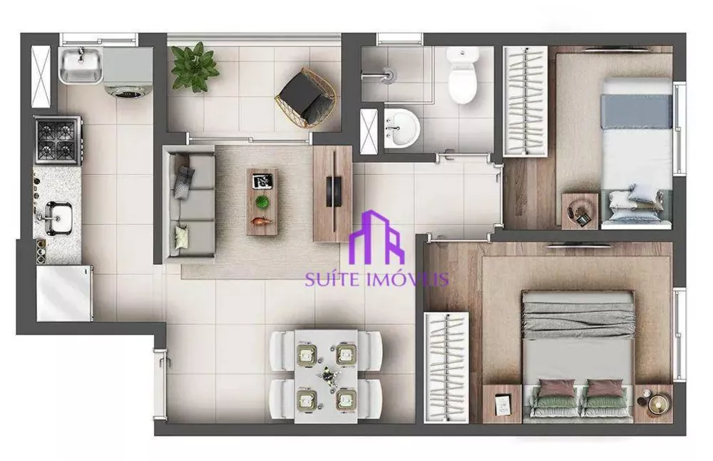 Apartamento, 2 quartos, 39 m² - Foto 2