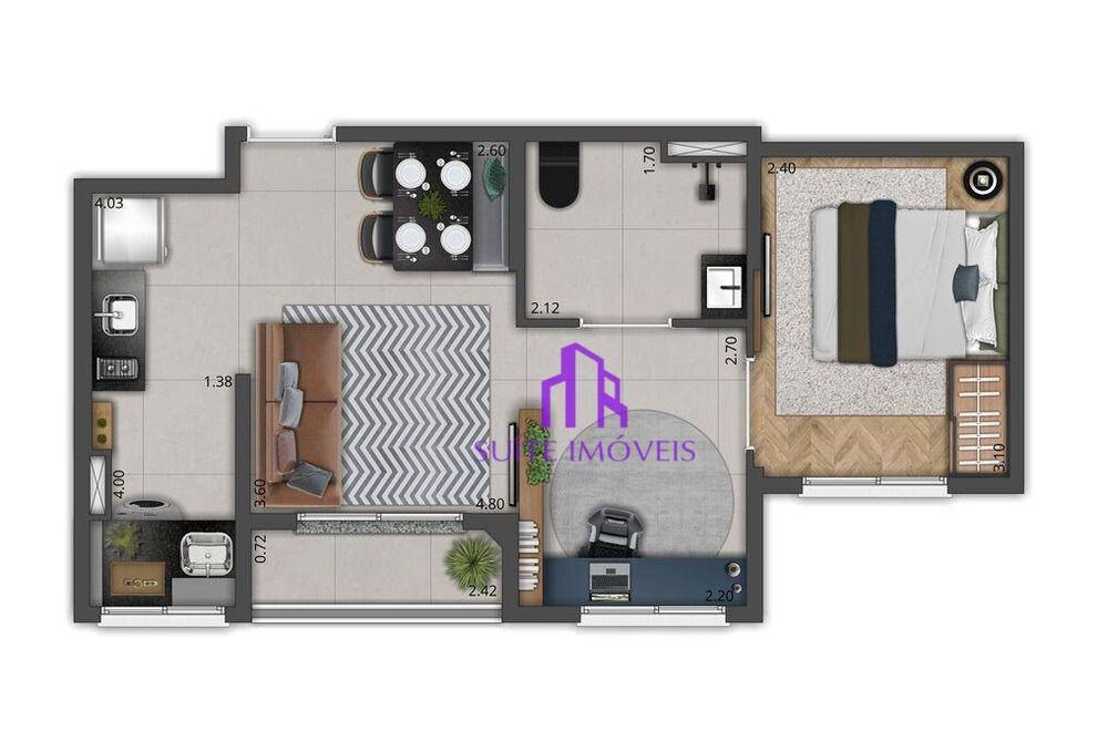 Apartamento, 2 quartos, 39 m² - Foto 2