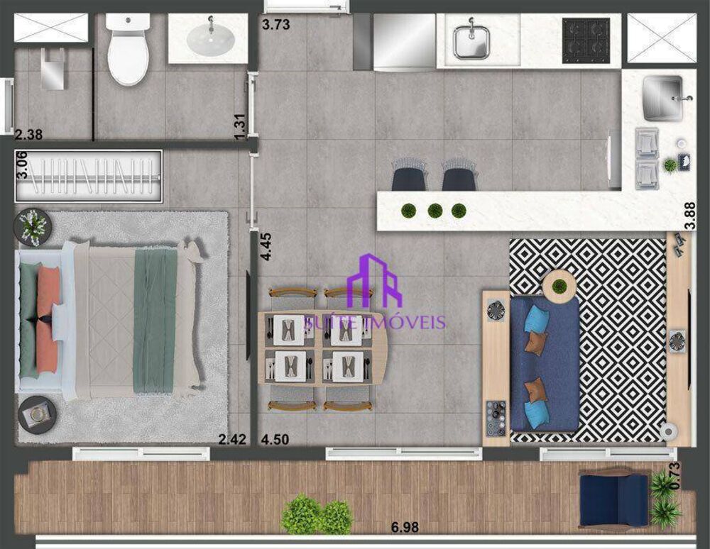 Apartamento, 1 quarto, 39 m² - Foto 3