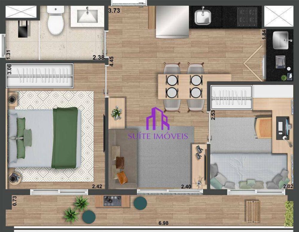 Apartamento, 1 quarto, 39 m² - Foto 1