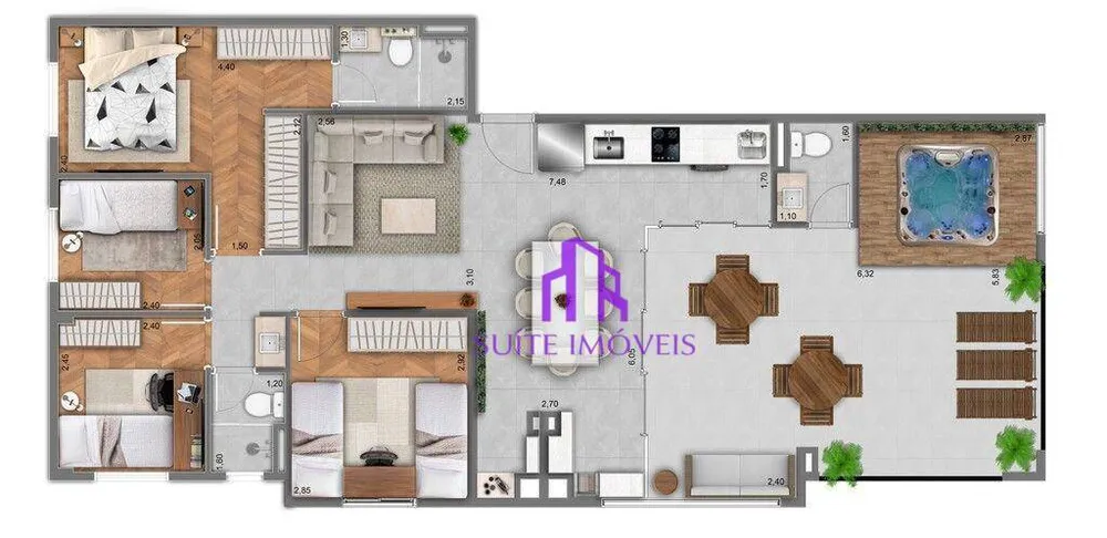 Apartamento, 3 quartos, 60 m² - Foto 1