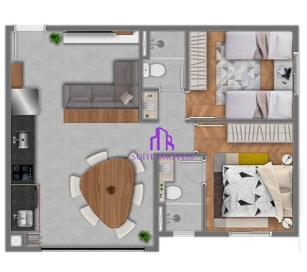 Apartamento, 3 quartos, 60 m² - Foto 2