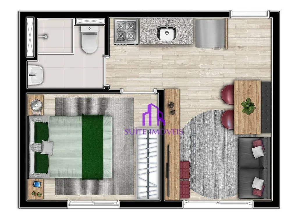 Kitnet-Studio, 24 m² - Foto 1