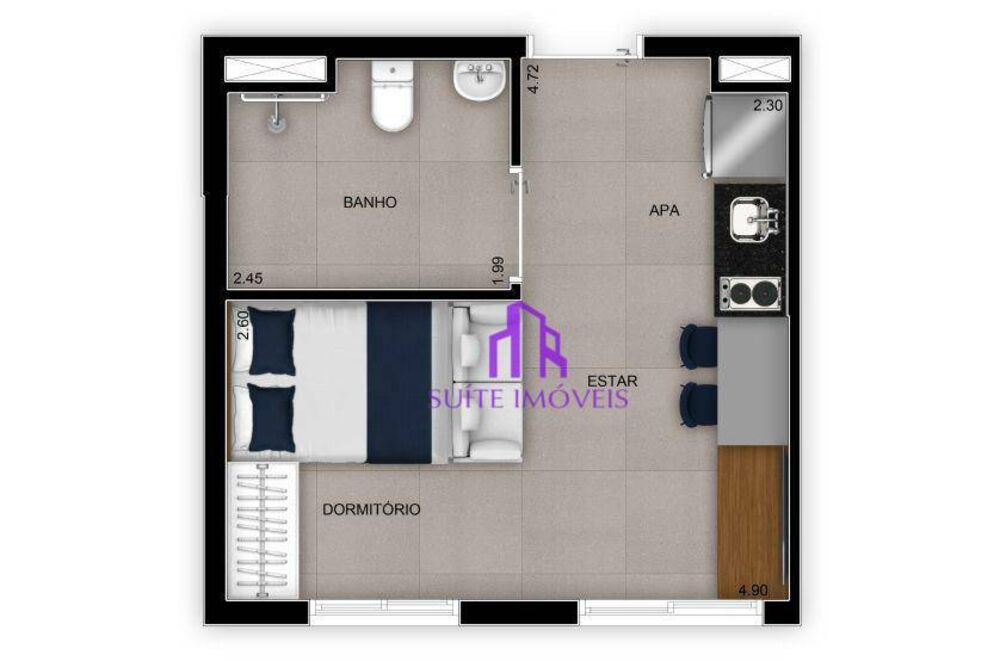 Kitnet-Studio, 26 m² - Foto 2