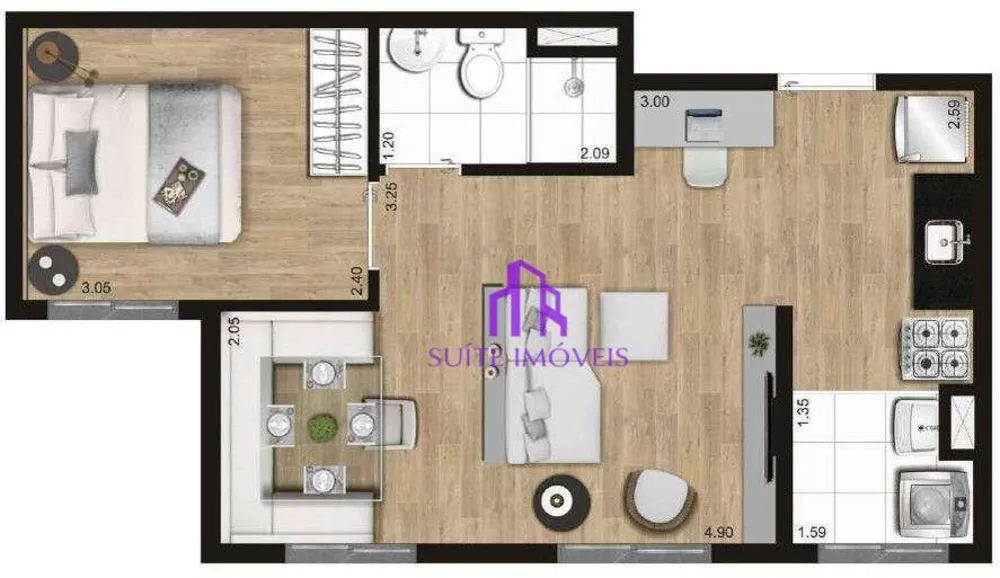 Apartamento, 2 quartos, 42 m² - Foto 3