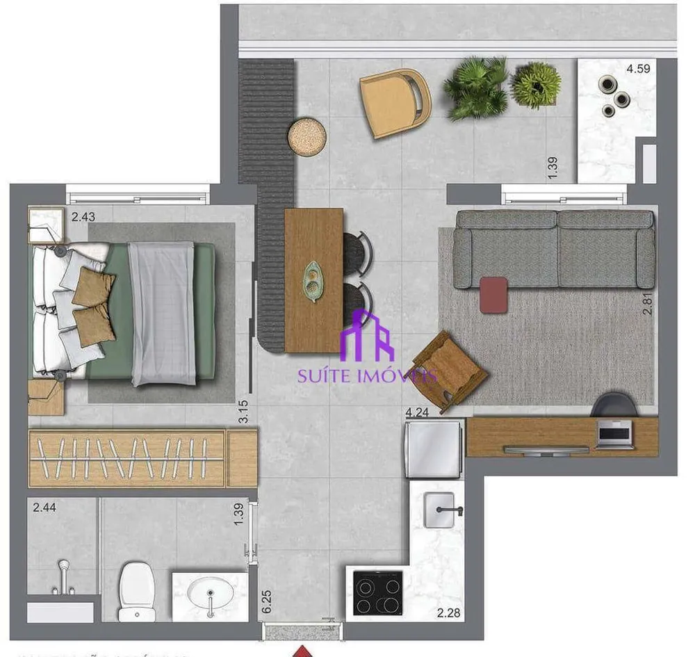 Apartamento, 2 quartos, 56 m² - Foto 4