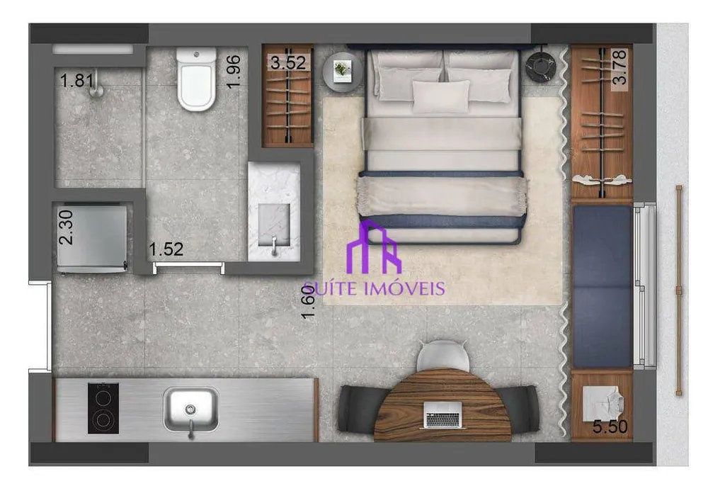 Kitnet-Studio, 23 m² - Foto 3