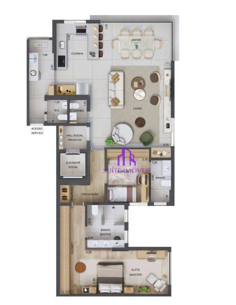 Apartamento, 3 quartos, 126 m² - Foto 4